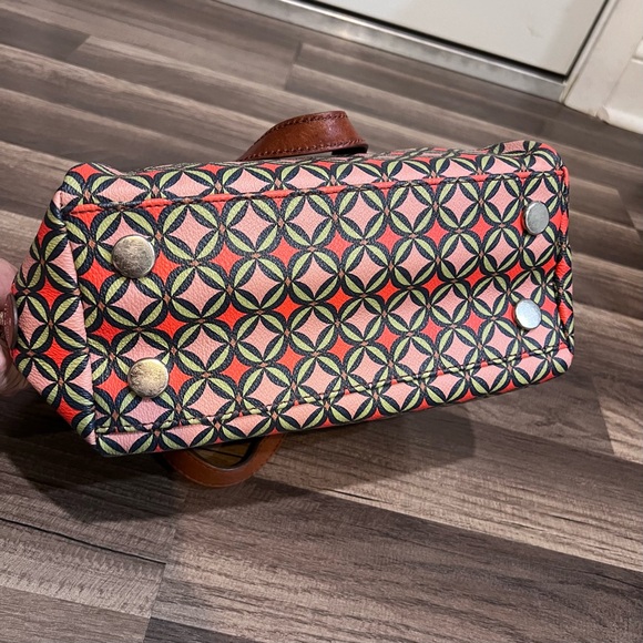 FOSSIL Sydney Signature Multi Color Geometric Patterned Satchel Handbag - Picture 6 of 9